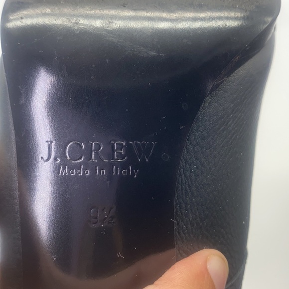 J Crew - Cognac Black Leather Lace Up Heel Booties Size 9.5 - Picture 7 of 13